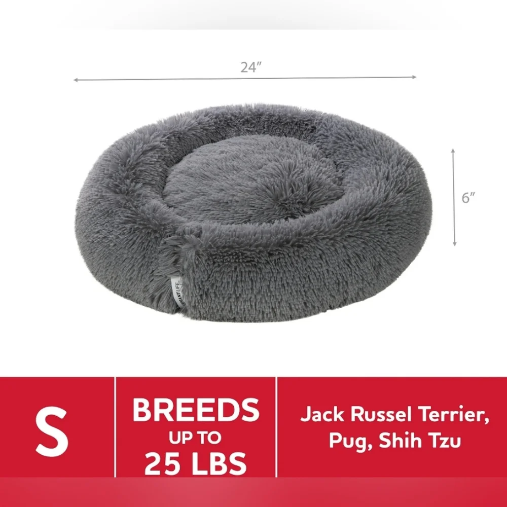 Cozy Round Gray Dog Bed